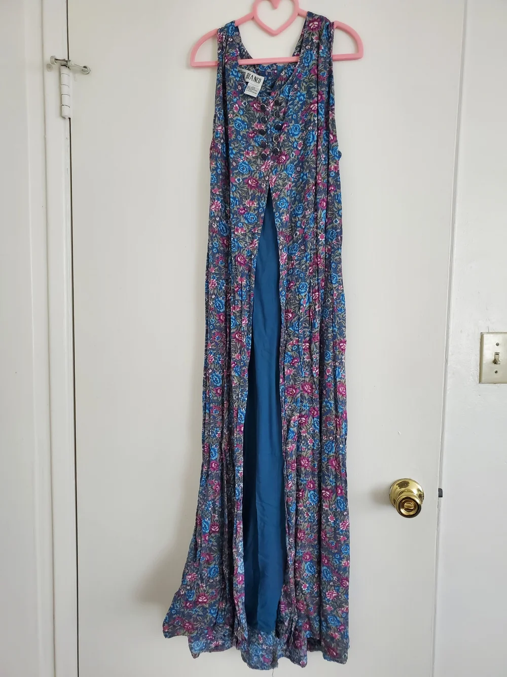 Floral Maxi Dress with Blue Lining